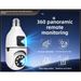 Lampadina per interni, telecamera wireless HD a 360 gradi per il monitoraggio del telefono cellulare, visione notturna a colori_voghion.com