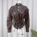 Women's Clothing Faux Leather Biker Jacket With Belt - Slim Fit Short PU Jacket For Streetwear & Casual Outfits_voghion.com