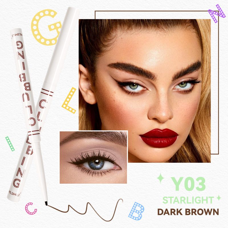 Crayons eye-liner gel MLSMILE 4 couleurs, waterproof et résistants à la transpiration, longue tenue et non bavures. Crayons eye-liner couleur or, blanc et noir._voghion.com