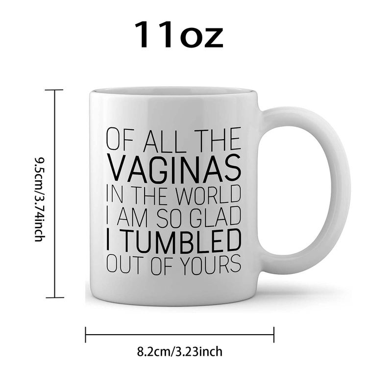 Minimalist White Ceramic Mug – 11oz Customizable Letter Print (Microwave Safe, Ideal For Coffee & Gifts)_voghion.com