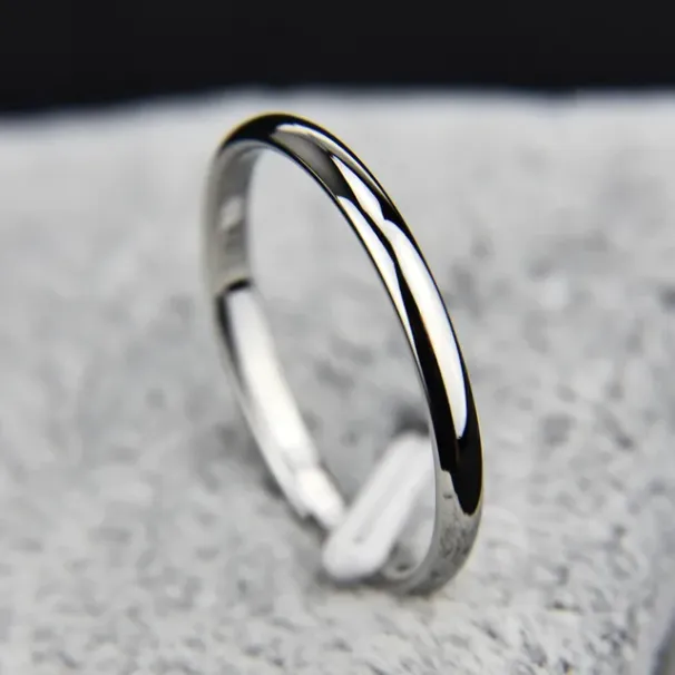 Fashion KNOCK Titanium Steel Rose Gold Anti-allergy Smooth Simple Wedding Couples Rings Bijouterie for Man or Woman Gift_voghion.com