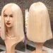 Blonde glatte Bob-Perücke 613, volle Spitze, kurze Bob-Perücken, Echthaar, Seidenbasis_voghion.com