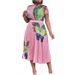D298 Cross-border Women's Amazon Printed Top Pleated Large Skirt Skirt Set Large Size African Two-piece Set_voghion.com