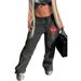 Damen Spice Girl Moudetrend Gedréckte Street Sports Casual Jogginghosen_voghion.com