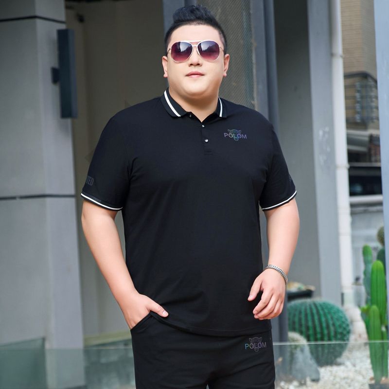 Vêtements pour hommes grande taille revers t-shirt à manches courtes extra large affaires décontracté POLO T-shirt à manches mi-longues 7XL_voghion.com