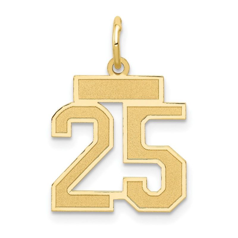 14k Small Satin Number 25 Charm_voghion.com