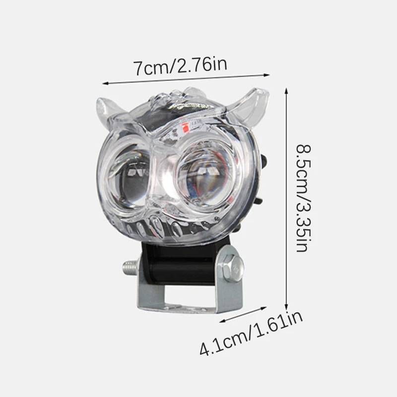 Owl motorcycle spotlight dual color near and far motorcycle headlight waterproof high brightness colorful motorcycle headlight_voghion.com
