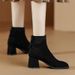 Cameido 2024 New High-heeled Boots, British-style Chunky-heeled Ankle Boots for Autumn and Winter, Fleece-lined Slim Boots for Autumn and Winter_voghion.com