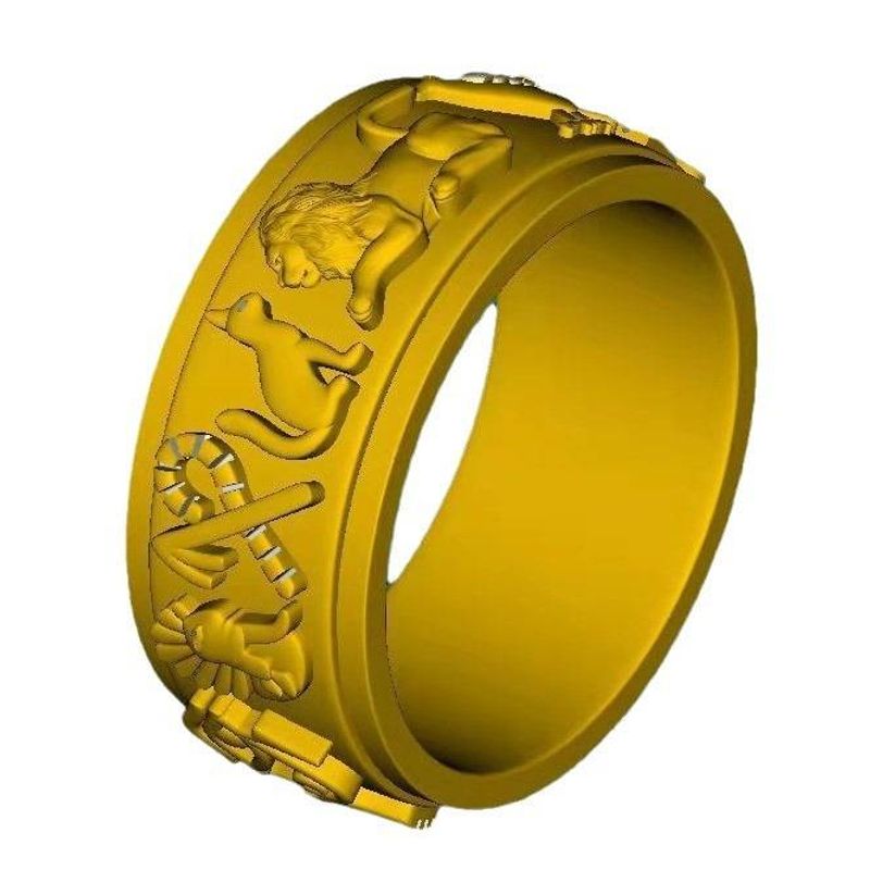 Sanat telif hakkı tescili Mısır Firavunu Ankh sembolü aslan asa desen yüzük_voghion.com