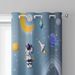 Tende oscuranti con astronauta che dondola sulla luna, set da 2 - Tende 3D a tema spaziale grigio argento per cameretta dei bambini, isolamento termico con occhielli_voghion.com