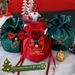 Elegant Velvet Christmas Gift Bags With Bow Tie - Festive Drawstring Pouch For Holiday Presents, Party Favors, Stocking Stuffers_voghion.com