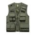 Men's Clothing Multipocket Photographer Vest Tactical Work Jacket For Media Professionals - Lightweight Polyester, Hooded, Zipper Front_voghion.com