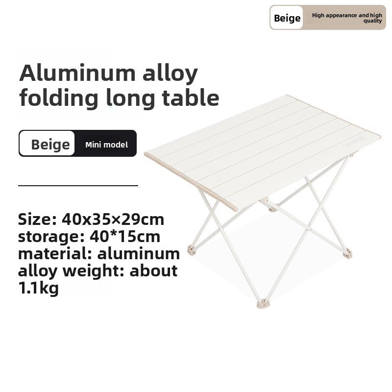 Aluminum Alloy Outdoor Folding And Chair Set Portable Egg Roll Picnic Table Camping BBQ Equipment_voghion.com