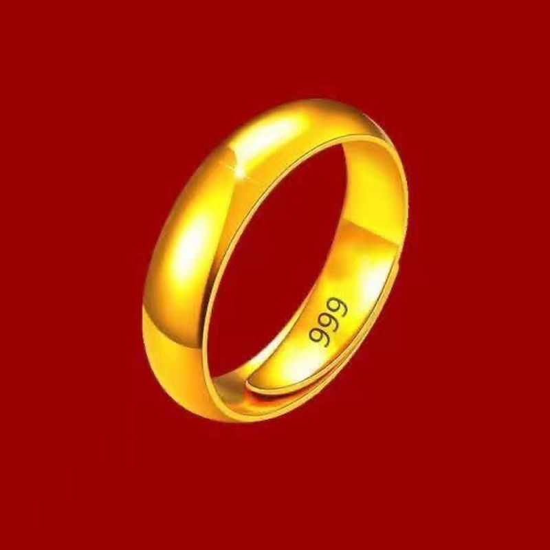 【Détection de fuite】 Bague lumineuse 24 couleurs pour hommes et femmes, attirant la richesse, bague en or massif et sable, pour couple_voghion.com
