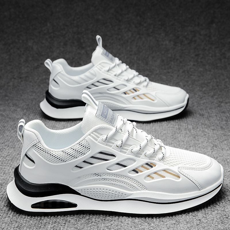 Summer breathable sports men's Korean version, versatile small white mesh shoes, running, leisure, dad trendy shoes_voghion.com