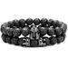 Spartan Zircon Helmet Crown Set Bracelet Cross Volcanic Stone Bracelet_voghion.com