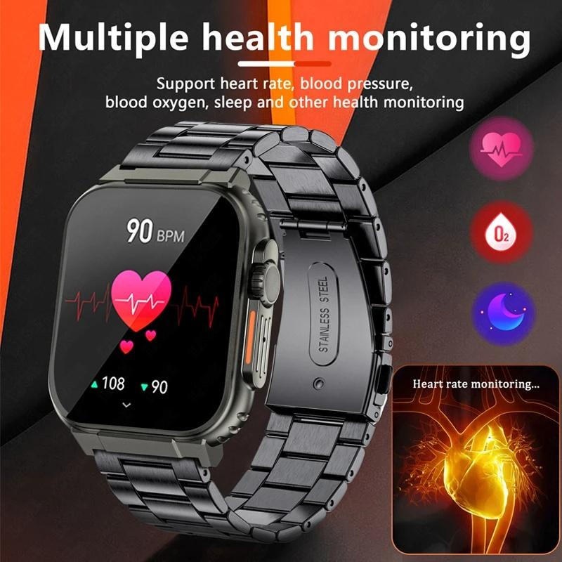 600mAh Smart Ultra Watch Men Bluetooth Call TWS Local Music Sport Clock 1.96'' IP68 Waterproof Women Smartwatch Montre_voghion.com