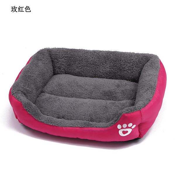 All-Season Candy Color Square Teddy Pomeranian Dog Mat PP Cotton Pet Bed_voghion.com
