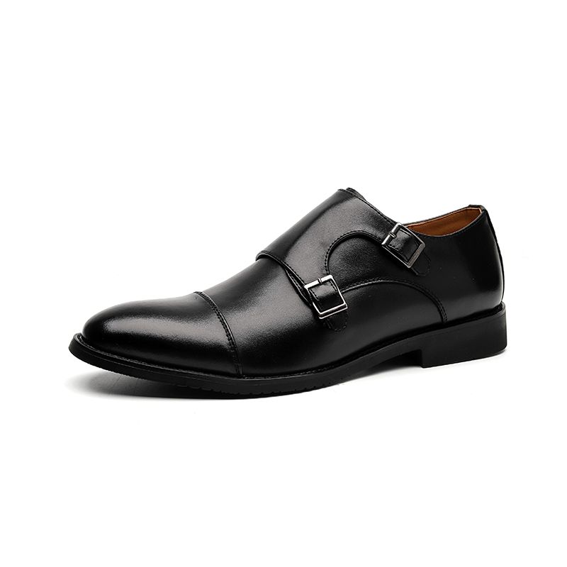 Zakelijk pak Fancy Buckle Bruiloft Bruidegom Leren Schoenen_voghion.com