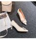 Square buckle high heels women's stilettos with new pointy Joker beige plus size soft leather shoes._voghion.com