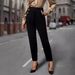 "Tailored Stretch Trousers With Button Accents – Slim-Fit Work Pants With Slant Pockets (Black/Navy/Khaki, S-XXL, Euro-US Office Chic)"_voghion.com