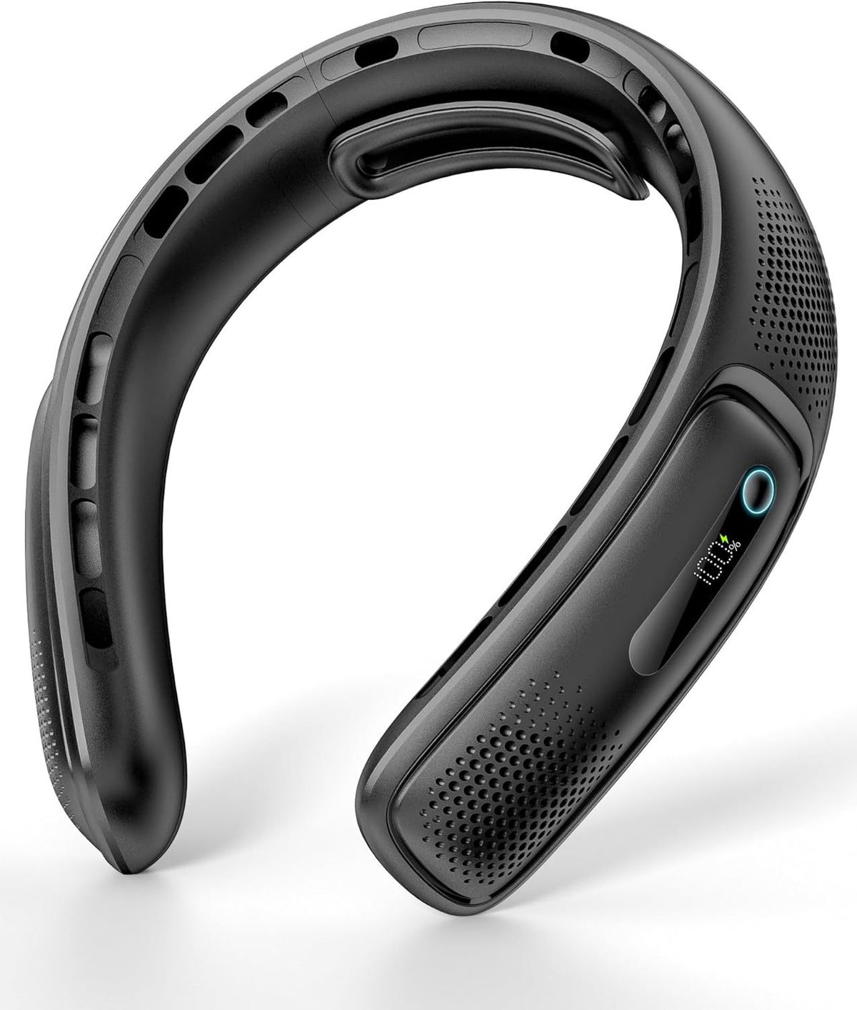 4-Core Turbo Neck Fan - USB Rechargeable High-Power Bladeless Fan For Outdoor/Travel (Portable, 3-Speed, 5000mAh Battery)_voghion.com