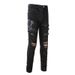 Herrenbekleidung Washed Cat Whisker Wrinkled Hole Snake Schwarz Elastic Slim Fit Skinny Jeans Jeans_voghion.com