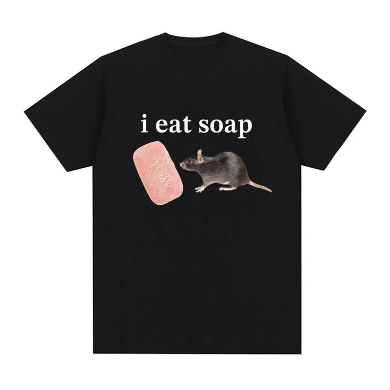 I Eat Soap Rate Funny Meme T-shirt Women's Fashion Retro Oneck Short Sleeve Tshirt Casual Extra Large Tshirt Street Clothing._voghion.com