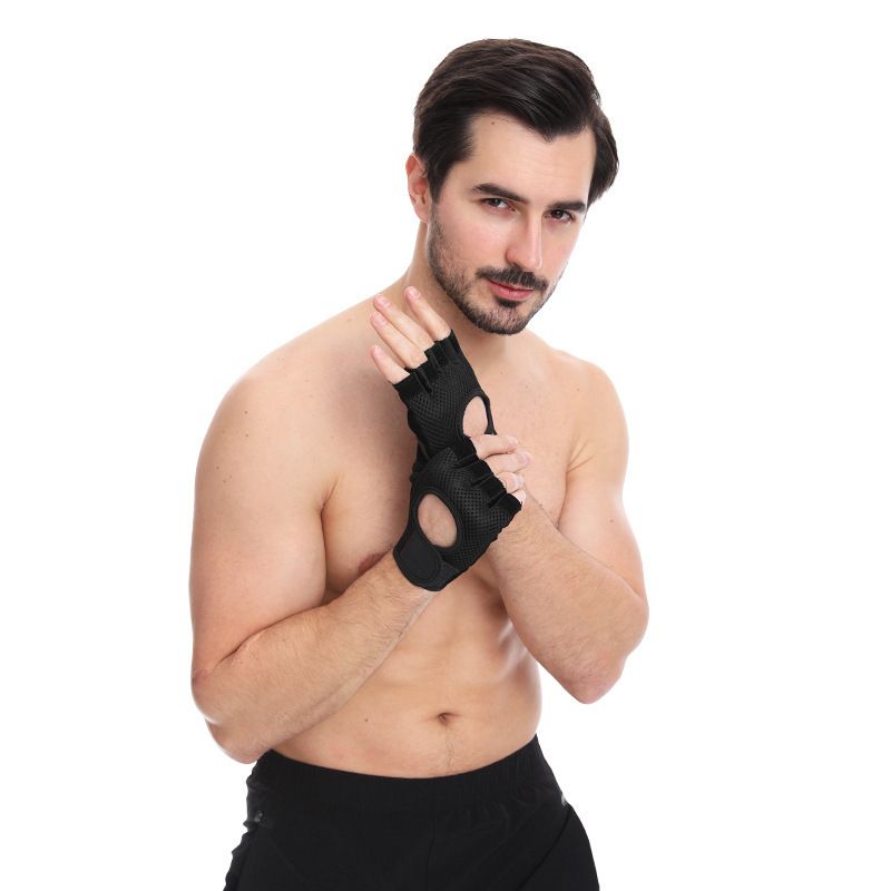 Fitness Gloves For Men, Non-Slip Half-Finger, Anti-Callus, Equipment Training, Wear-Resistant, Power-Assisted, Pull-Up_voghion.com