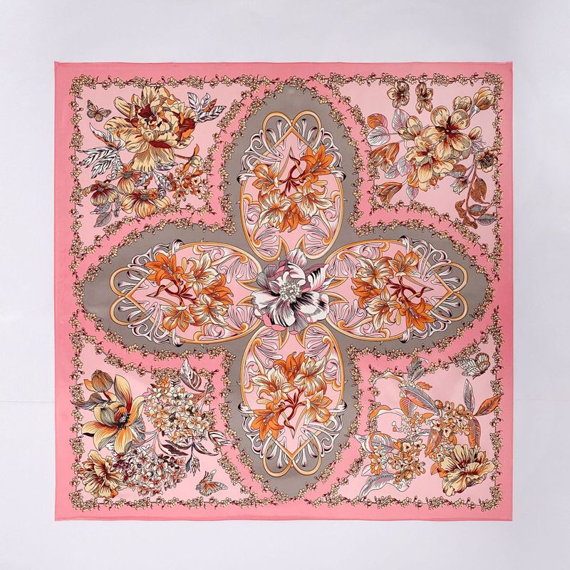 Satijn Lente Nieuwe Zijde 90 Gekleurde Ding Bedrukking Royale Decoratie Mode Dames Sjaal_voghion.com