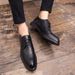 Euro Step Brogue Carved Pointed Lace-Up Leather For Men Spring New Business Formal British Style Office Shoes_voghion.com