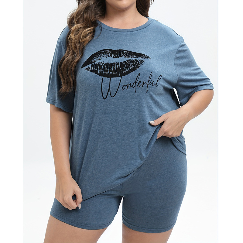 Damen-Pyjama in großer Größe, schlicht, lässig, Fat mm, Heimkleidung, zweiteiliges Set_voghion.com