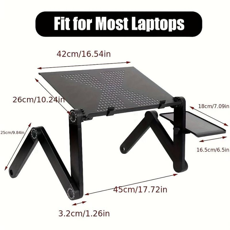 One Adjustable-height Laptop Stand With A Mouse Pad And Ventilation Slots._voghion.com