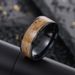 Men's Vintage gold wire wood grain men's ring 8MM electroplated jewelry Christmas ornaments_voghion.com