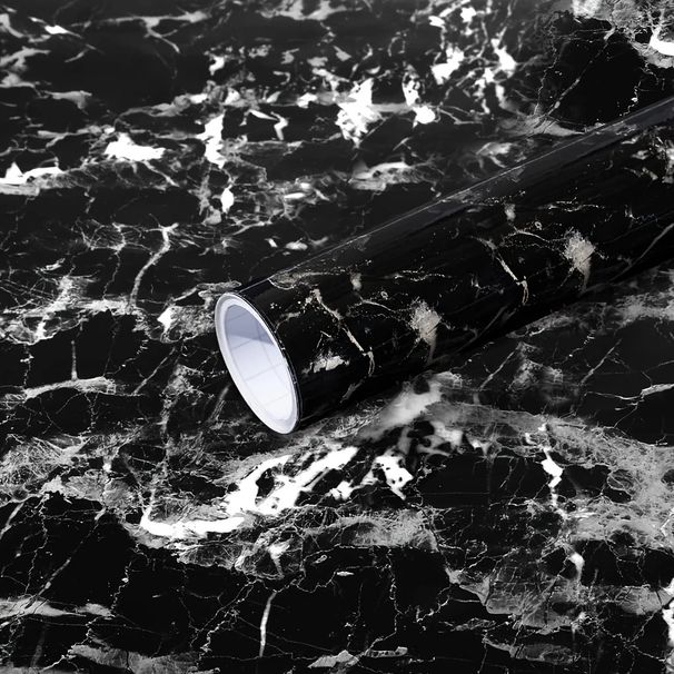 Yancorp Marble Contact Paper Black Peel And Stick Wall_voghion.com