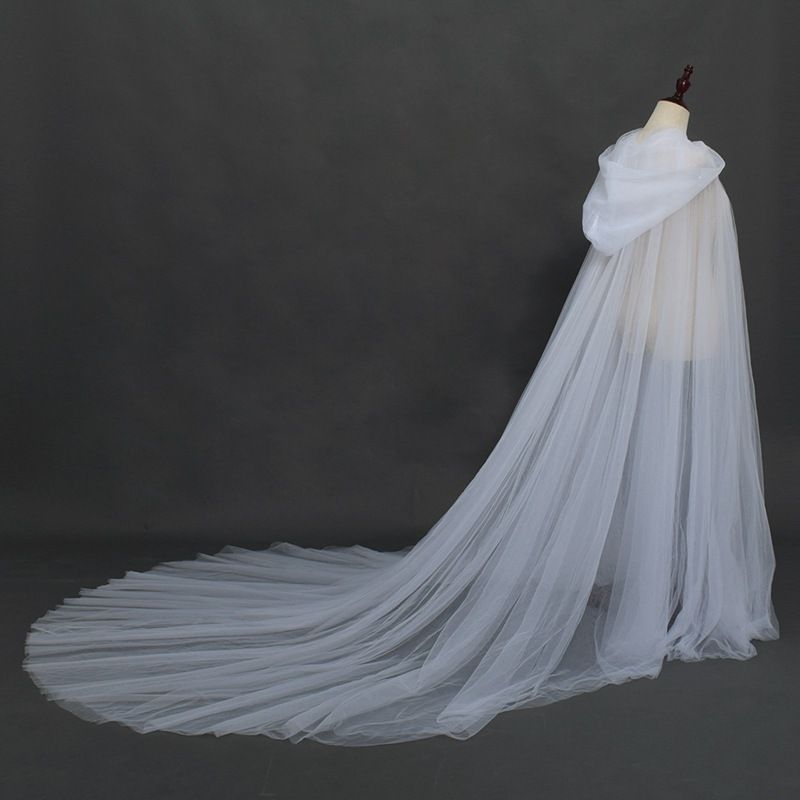 Halloween mesh Voksen Retro Ensfarget hette Cape Vampire Bride Cape Ladies cape_voghion.com