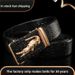 Men's Genuine Leather Belt Alligator Leather Pattern Automatic Buckle_voghion.com