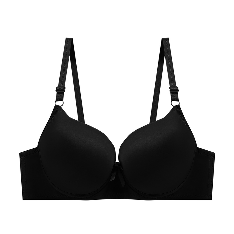 Große Brüste zeigen kleine Unterwäsche. Damen-BH mit Stahlring-BH, Anti-Durchhang-Push-Up-BH-Set, Höschen_voghion.com