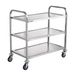 VEVOR Kitchen Utility Cart, 3 Tiers, Wire Rolling Cart w/ 450LBS Capacity, Steel Service Cart on Wheels, Metal Storage Trolley w/ 80mm Basket Curved H_voghion.com