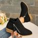 Women's Shoes Thick Bottom Solid Color Pointed Side Zipper Martin Boots For Women 2025 Spring And Autumn New Short Tube Women's Boots_voghion.com
