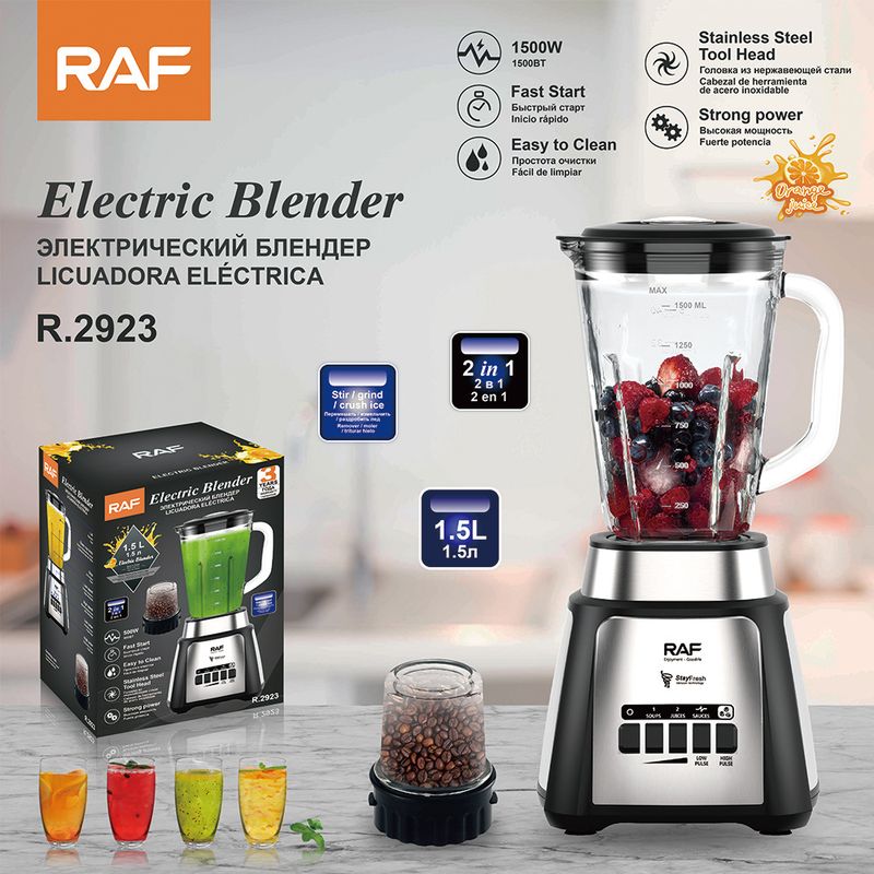 RAF Smoothie 1.5L Blender Electric Soy Milk Maker Mixer Coffee Household Juice Processor Meat Grinder_voghion.com