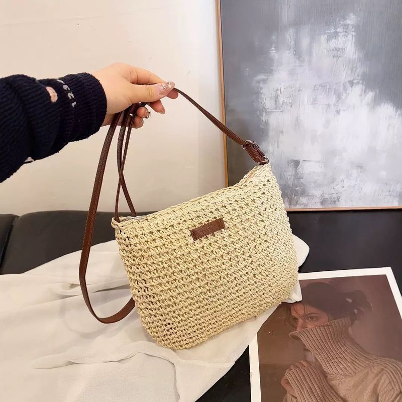 Minimalist Woven Straw Bag For Women - Spring Summer Fashion Crossbody Tote_voghion.com