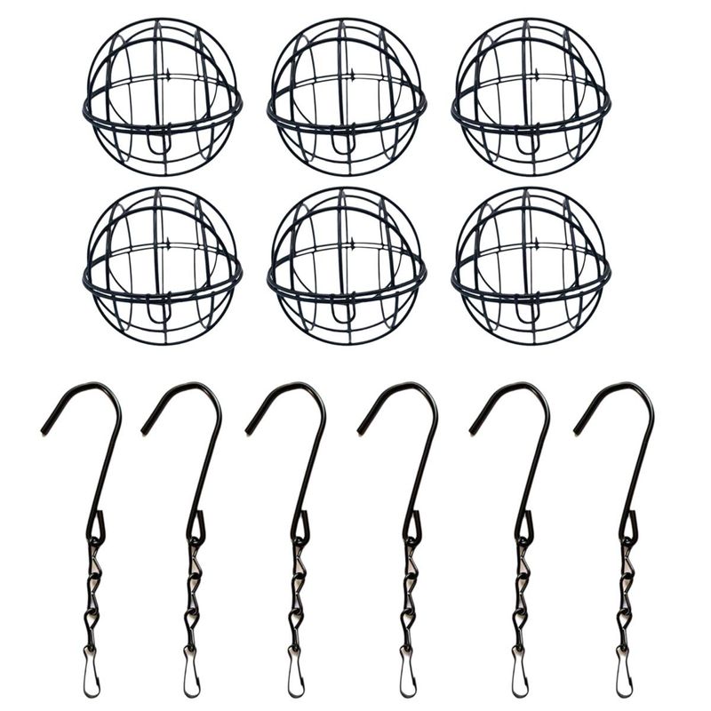 Wildvogel-Futterspender, Metall-Futterball-Set mit hängender Kette, eichhörnchensicher, für den Garten im Freien, Kolibri-Futterspender_voghion.com