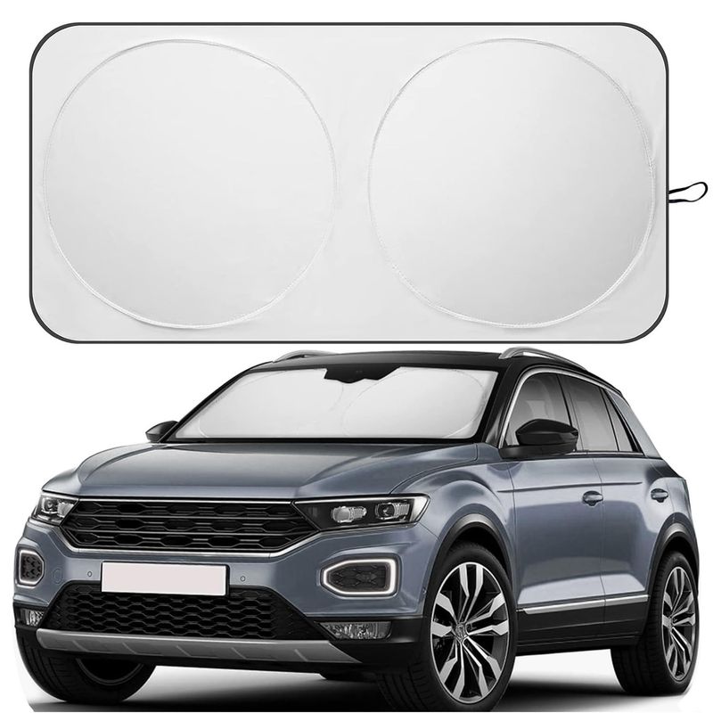 Car Windshield Sunshade Reflector Sunshade Provides Good Protection For Car Interior, Keeps Your Vehicle Cool, Foldable Sunshade With Storage Bag (Medium 59"x29.5")_voghion.com