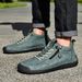 1821 Polyurethane Men's Martin Casual Boots Dark Green, Choose Size And Tell Seller_voghion.com