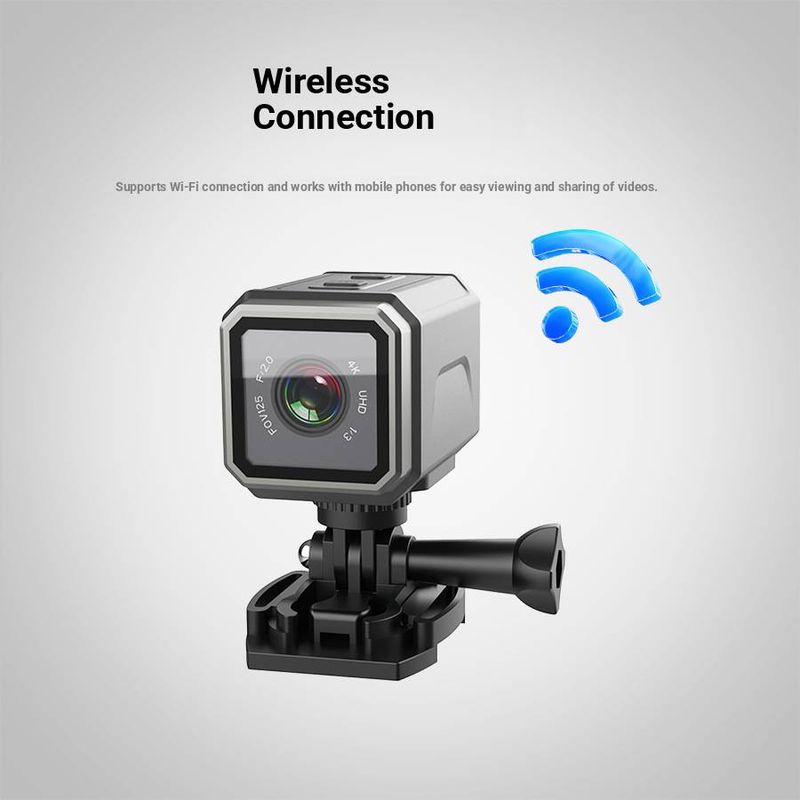 S2 Ultra HD 4K Action Camera – Waterproof, WiFi-Enabled, 8H Battery Life & 170° Wide-Angle Lens (Includes 6 Mounting Kits For Motorcycle/Cycling)_voghion.com