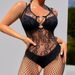 Net Clothes Sexy Lingerie Plus Size Backless Open Crotch Jumpsuit YD594_voghion.com