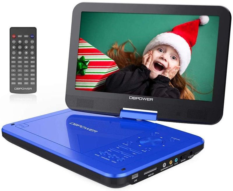 DBPOWER 10" Swivel Display Screen, 12" Portable DVD Player with 5-Hour Rechargeable Battery_voghion.com