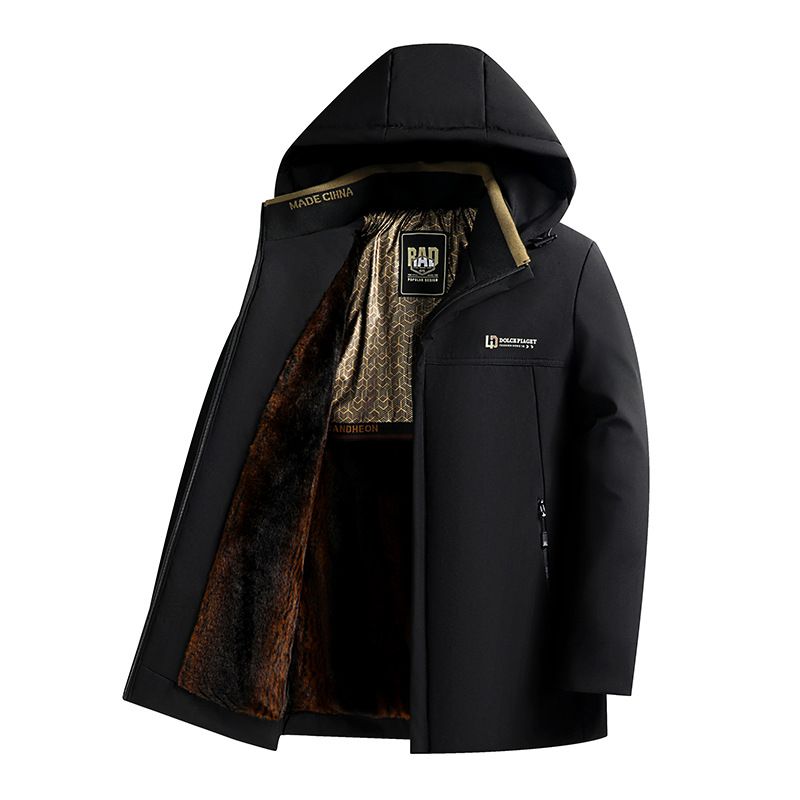 Herren-Wintermantel mit Fleecefutter und Goldfoliendruck, warme, dicke Jacke für mittleres und älteres Alter, bequeme Oberbekleidung für Väter_voghion.com