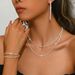 Set di gioielli con collana e bracciale a catena per clavicola placcati in argento lucido, accessori minimalisti da donna con cielo stellato_voghion.com